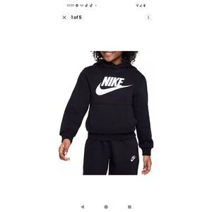 Nike Unisex Fit Sportswear Club Fleece Hoodie Black w/Thumbholes CV9336-010 Sz S